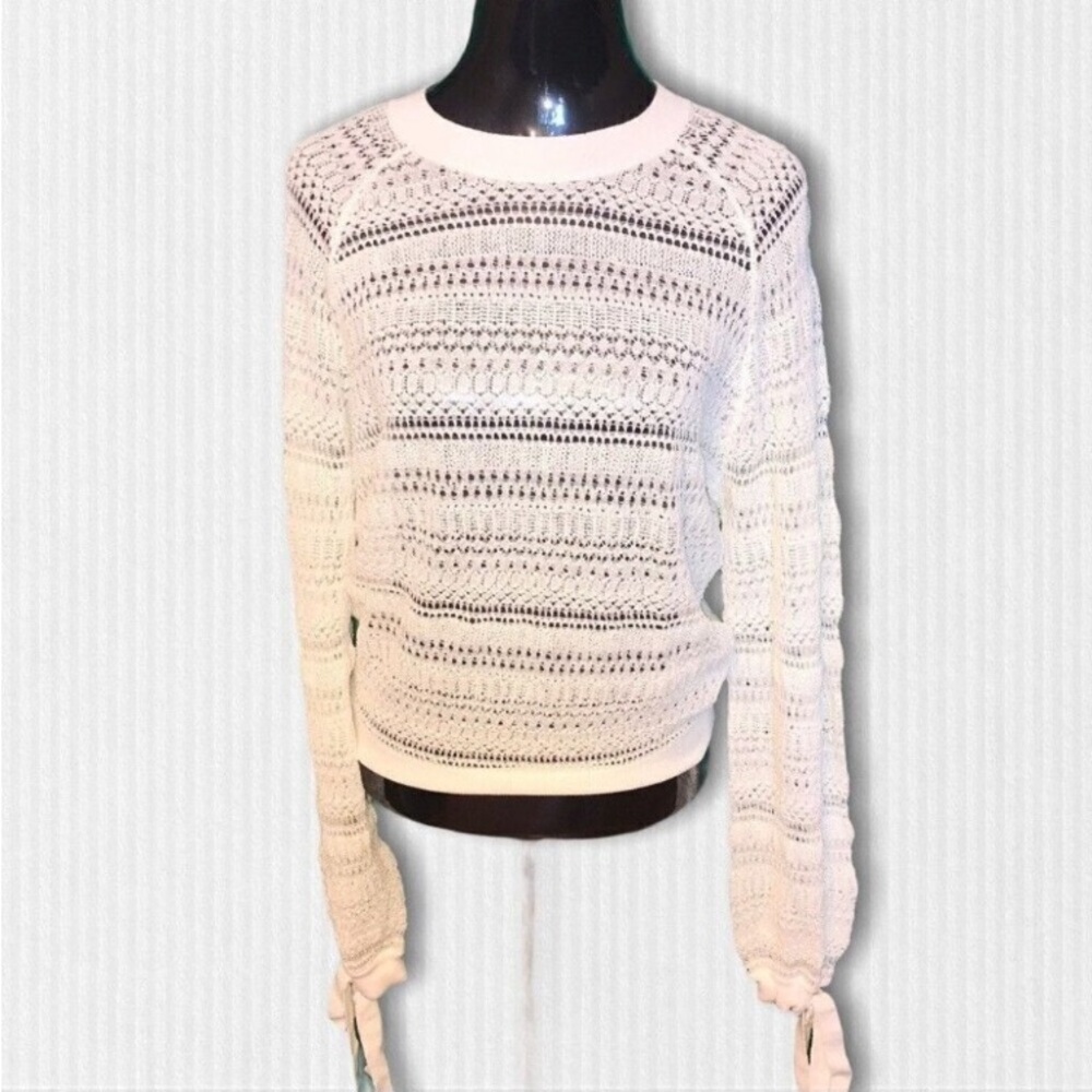 Miss Sixty - Crochet Knit, Pullover  Sweater, Women’s, Cream, Knit, Medium